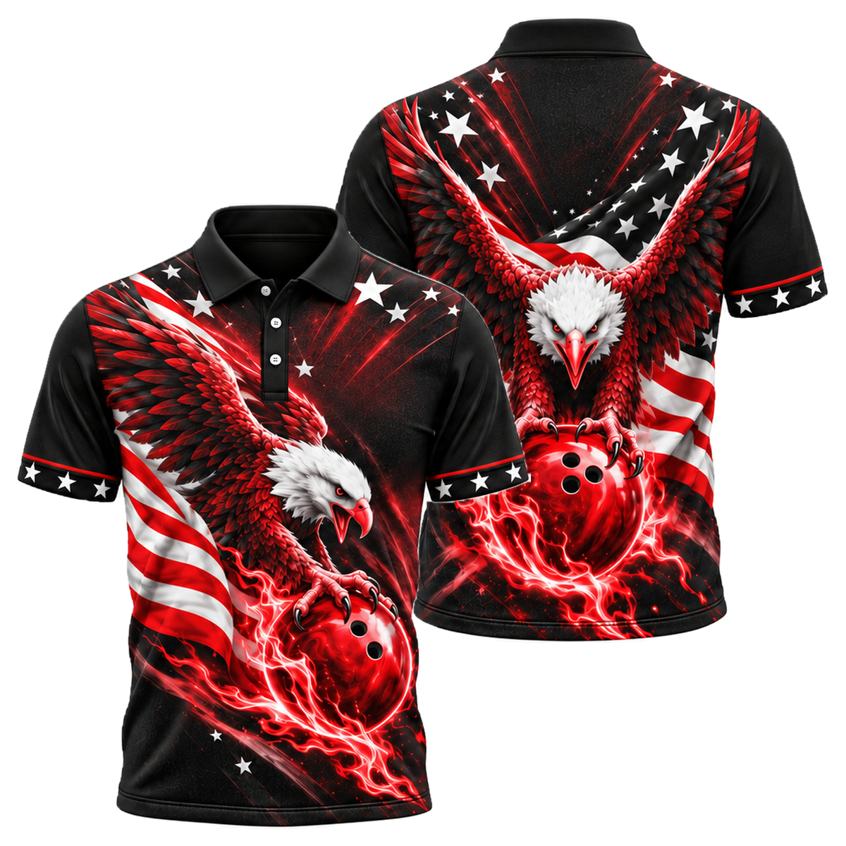 Liberty Talon Strike Unisex Polo in Black & Red