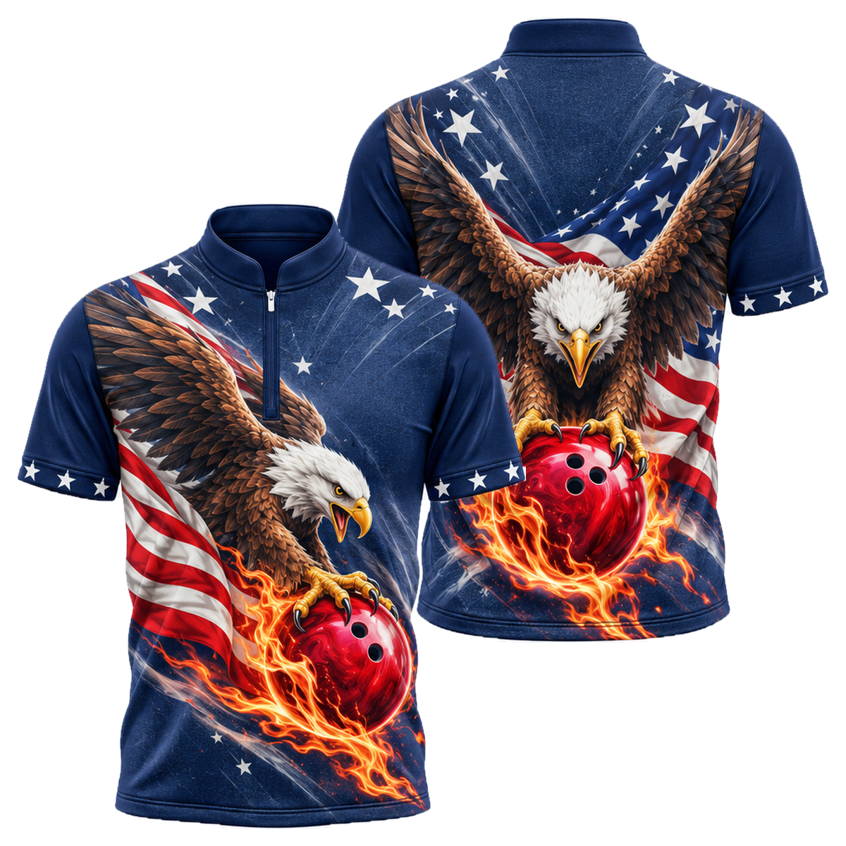 Liberty Talon Strike Bowling Jersey in Royal & White
