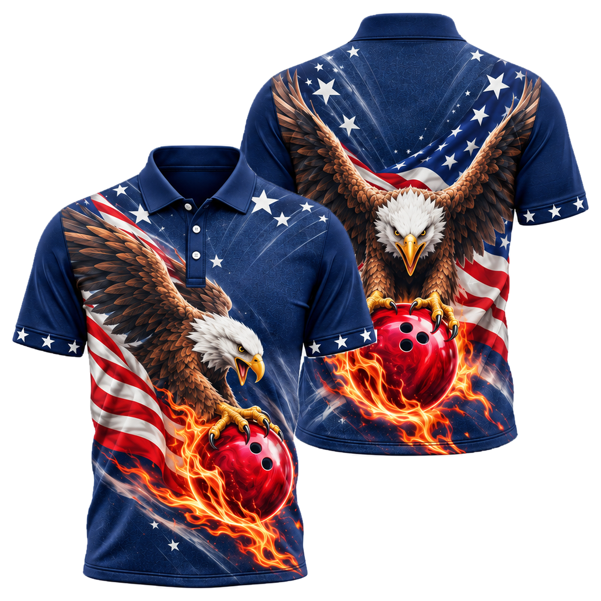 Liberty Talon Strike Unisex Polo in Royal & White