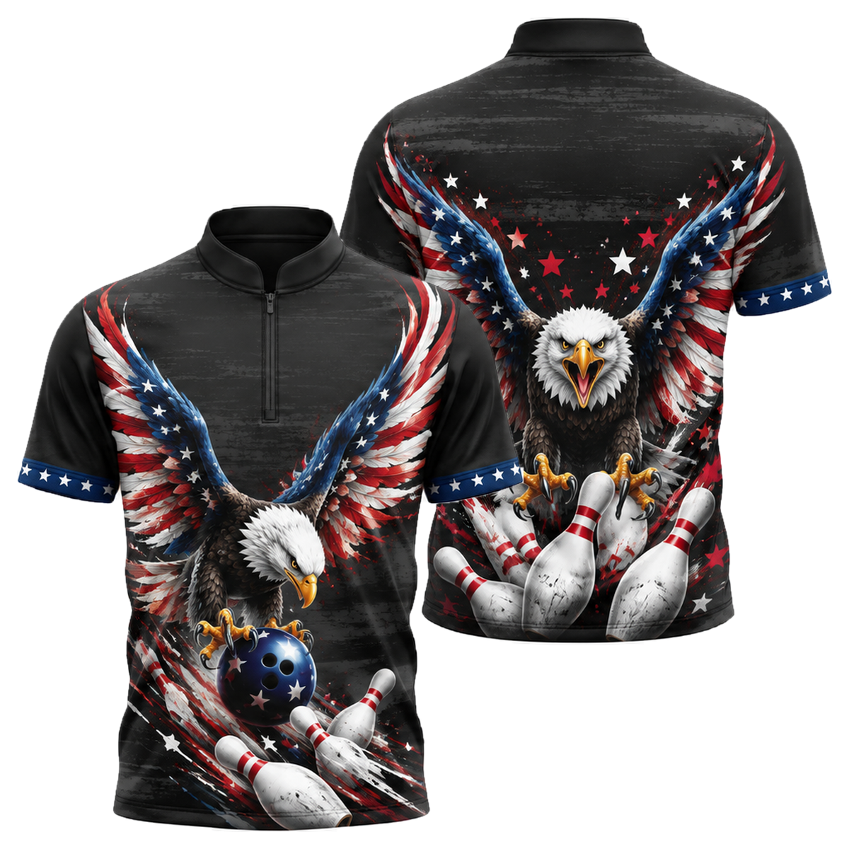 Freedom Talon Strike Bowling Jersey in Black & Red