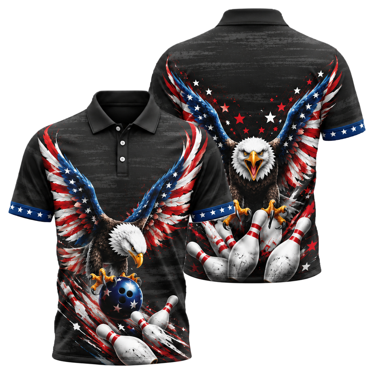 Freedom Talon Strike Unisex Polo in Black & Red