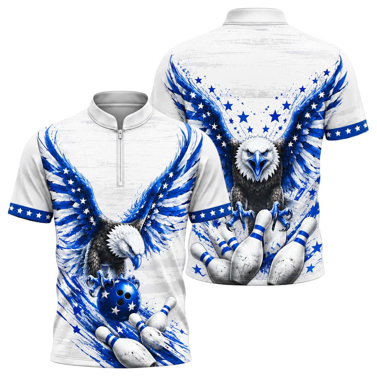 Freedom Talon Strike Bowling Jersey in Royal & White