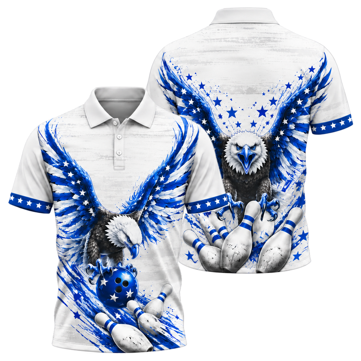 Freedom Talon Strike Unisex Polo in Royal & White