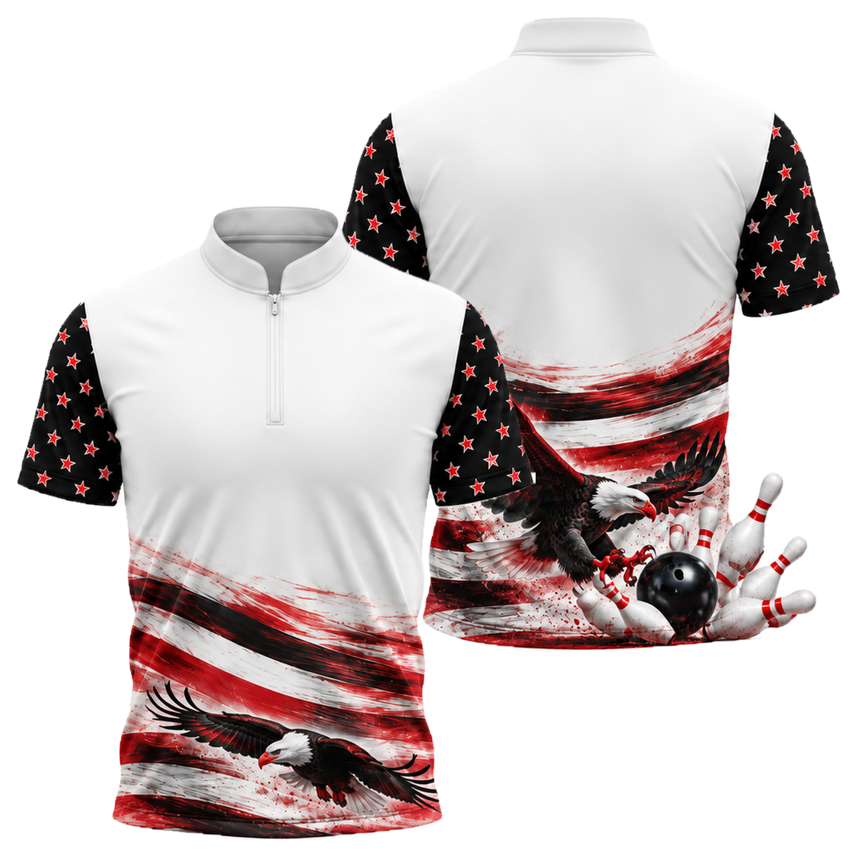 Low Glide Eagle Bowling Jersey in Black & Red