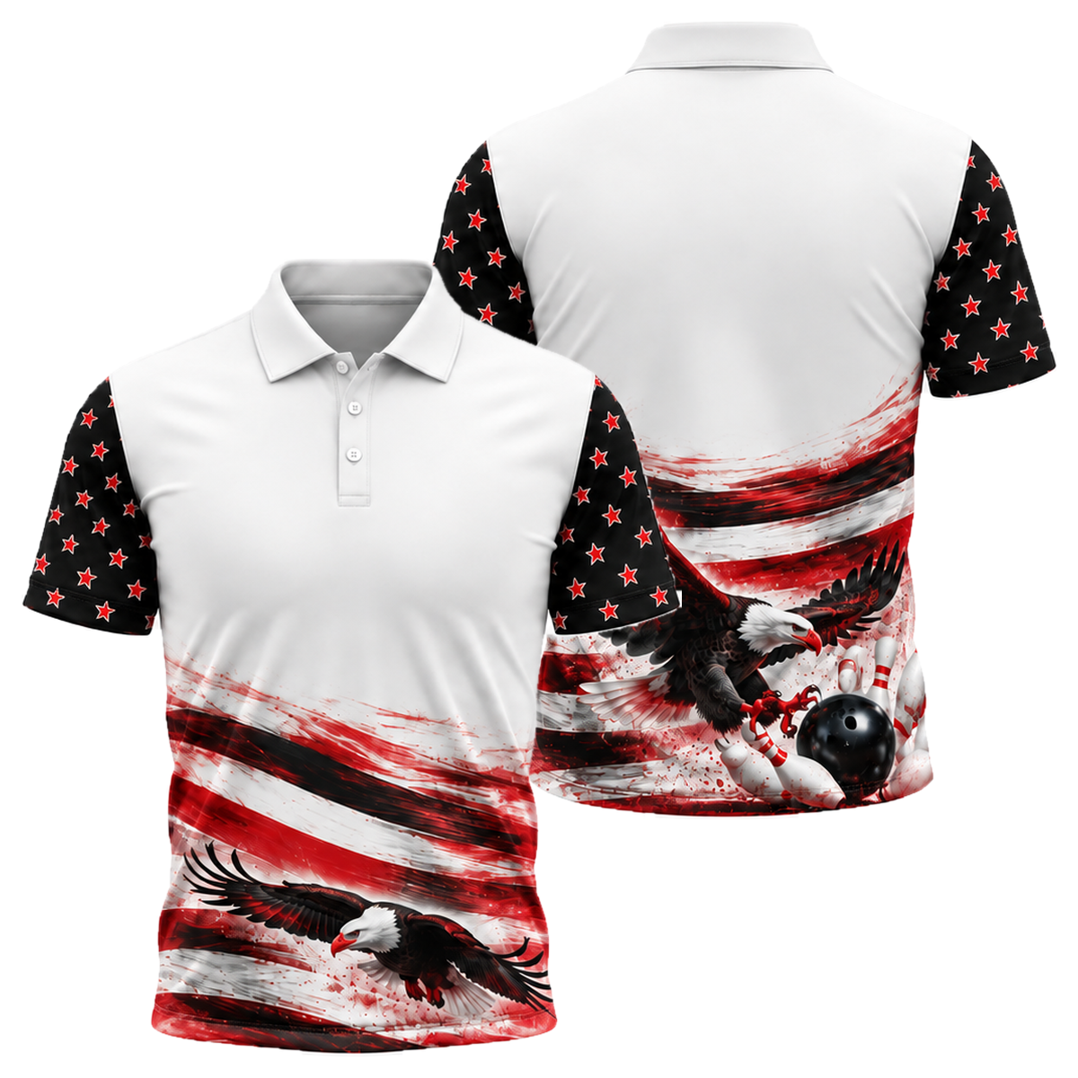 Low Glide Eagle Unisex Polo in Black & Red