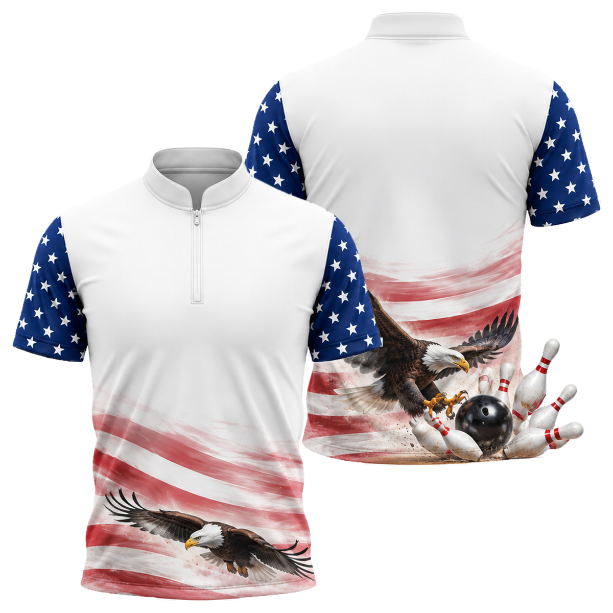 Low Glide Eagle Bowling Jersey in Royal & White