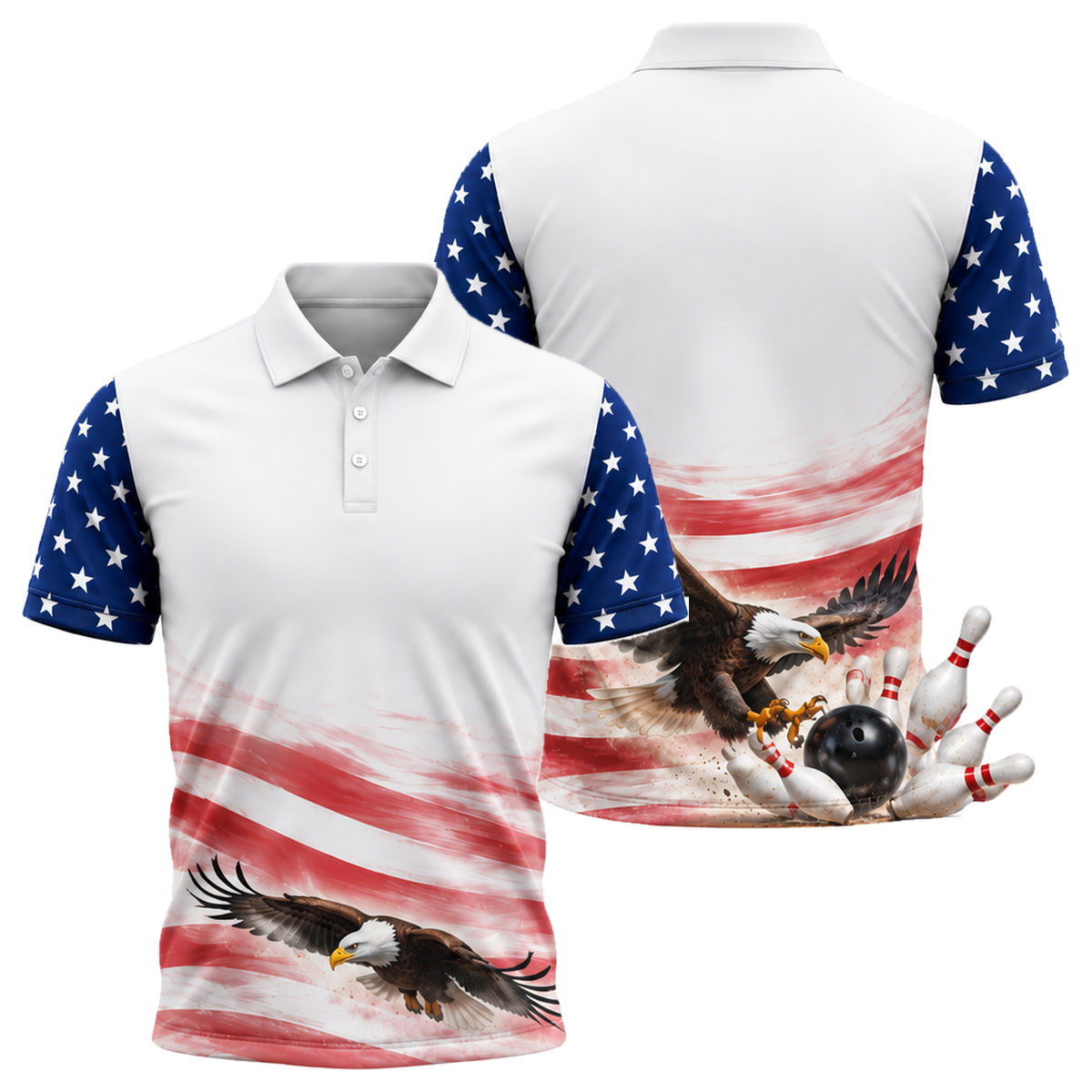 Low Glide Eagle Unisex Polo in Royal & White