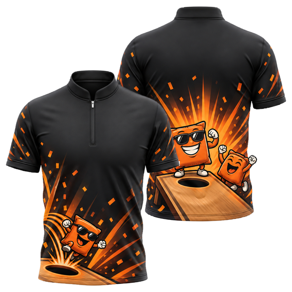 Bag Boss Cornhole Jersey in Orange & Black