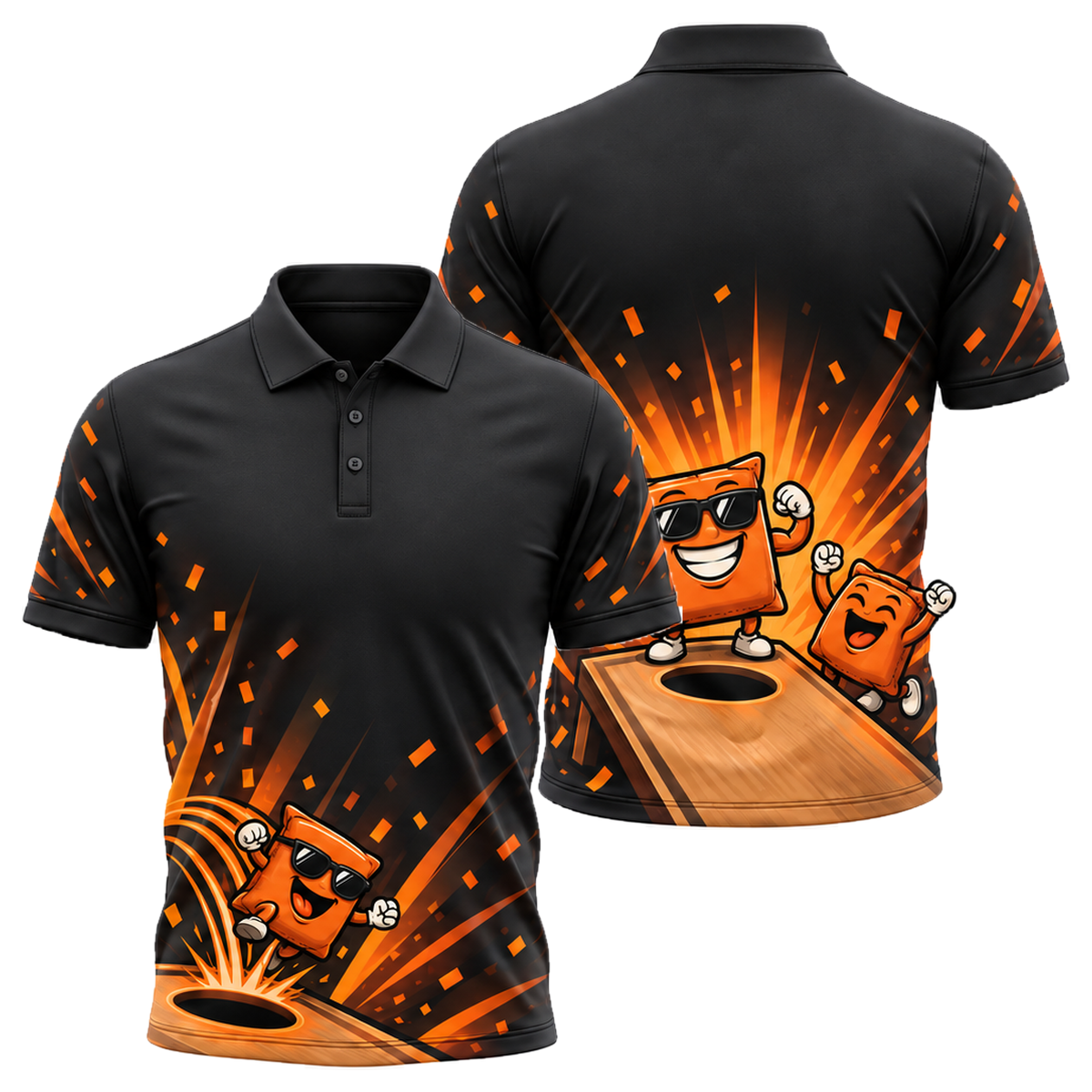 Bag Boss Unisex Polo in Orange & Black
