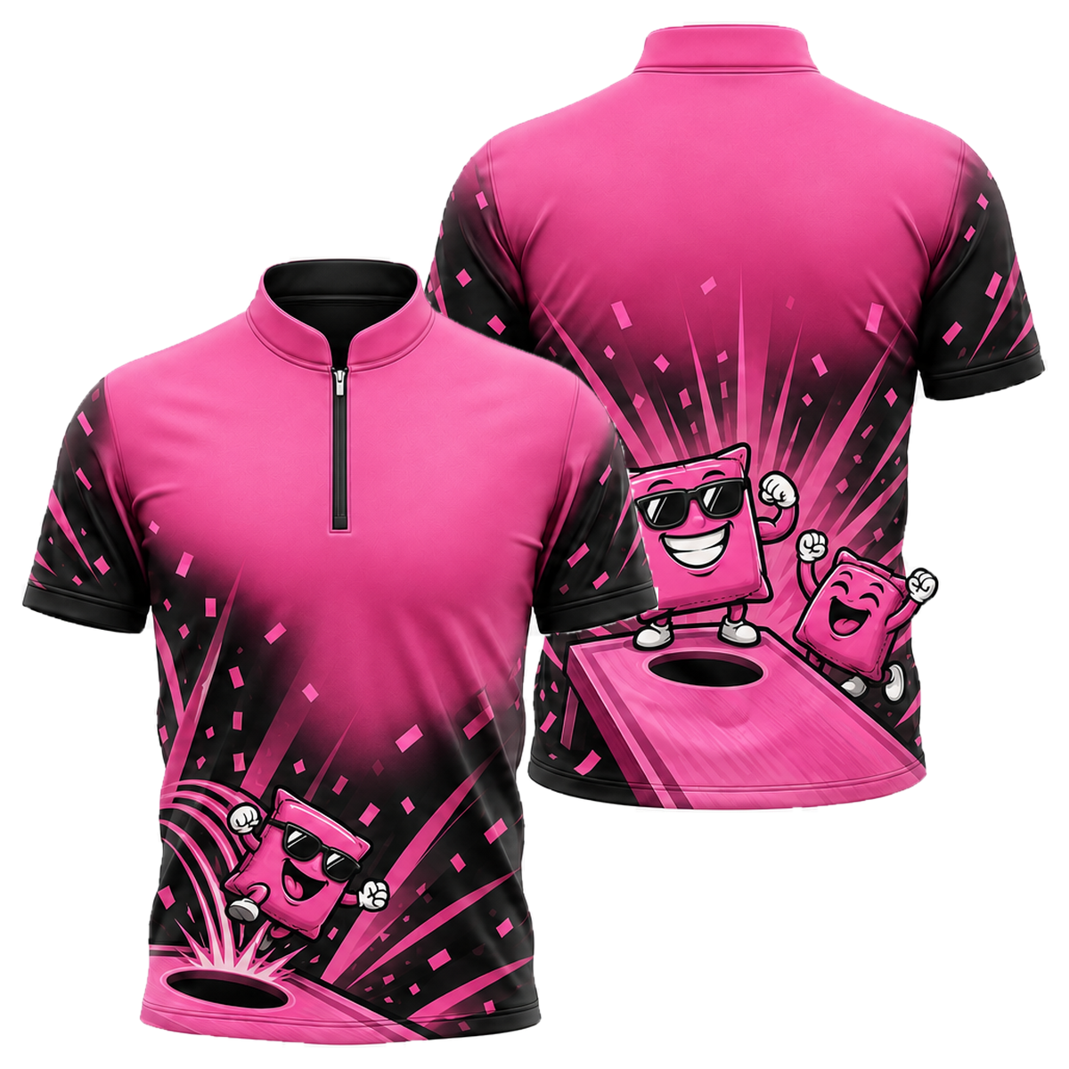 Bag Boss Cornhole Jersey in Pink & Black