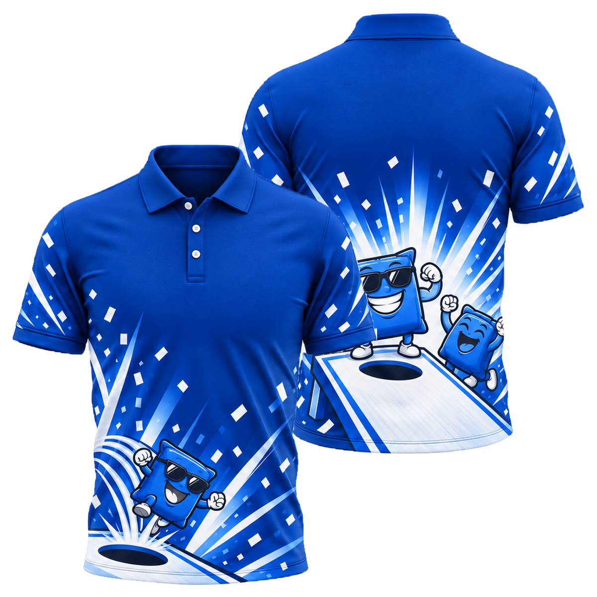 Bag Boss Unisex Polo in Royal & White