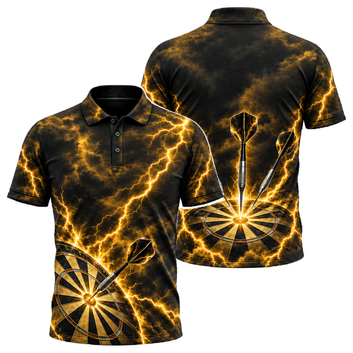 Storm Bullseye Unisex Polo in Black & Gold