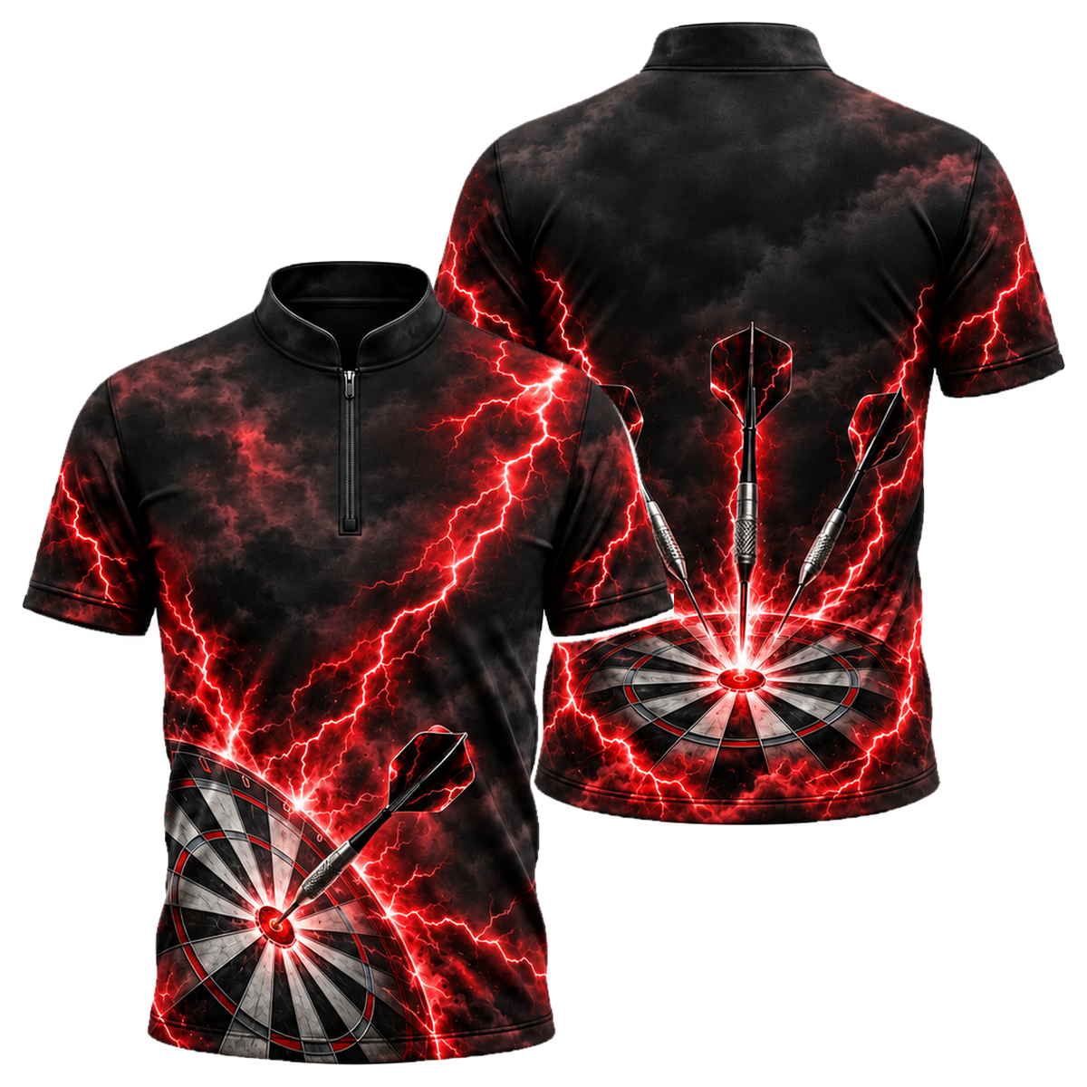 Storm Bullseye Darts Jersey in Black & Red