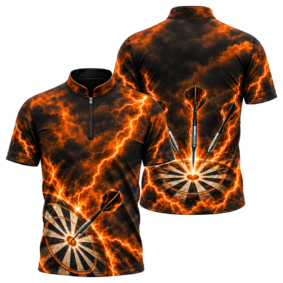 Storm Bullseye Darts Jersey in Orange & Black