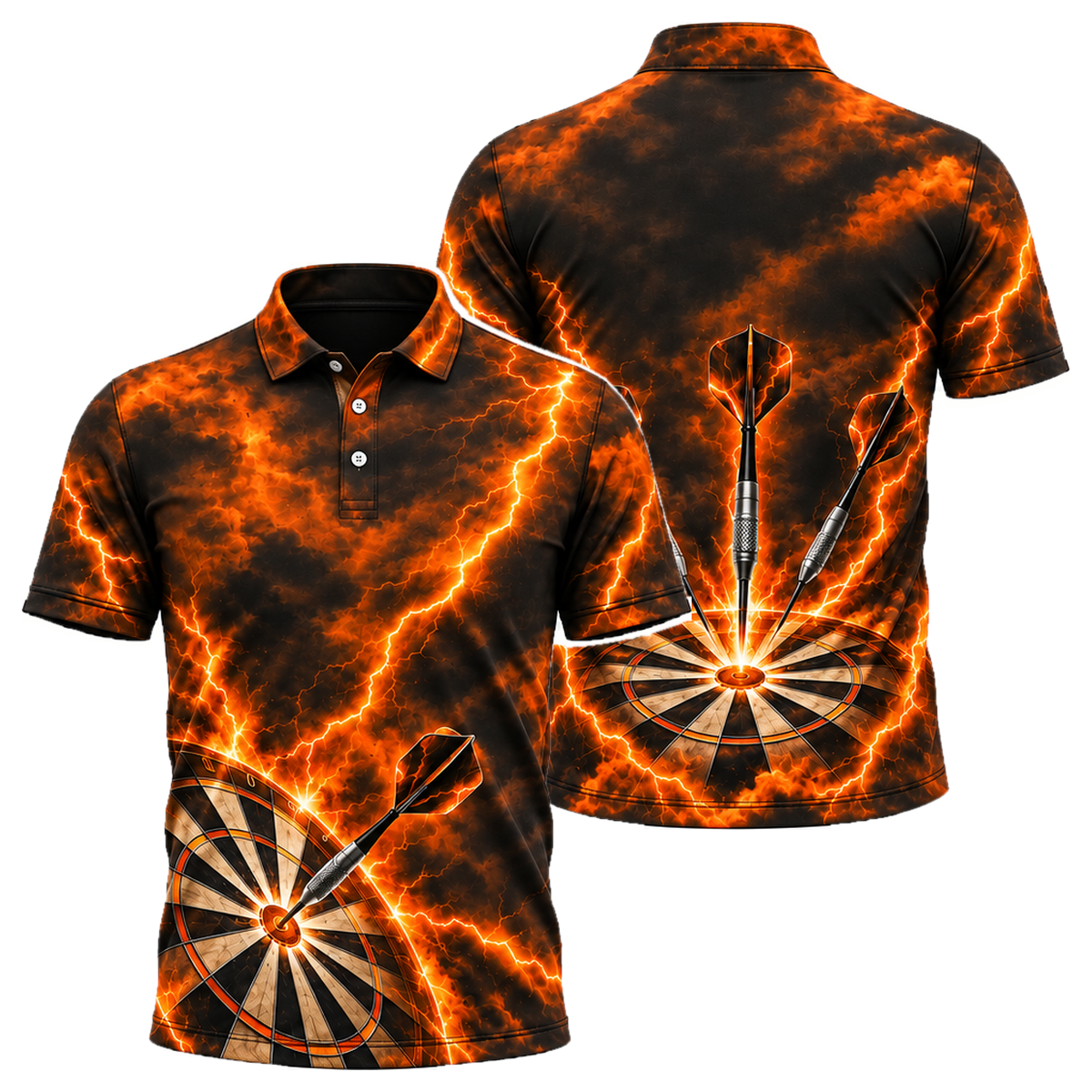 Storm Bullseye Unisex Polo in Orange & Black
