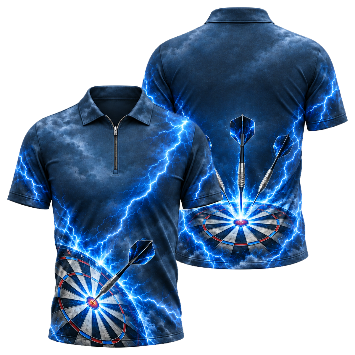 Storm Bullseye Quarter-Zip Polo in Royal & White
