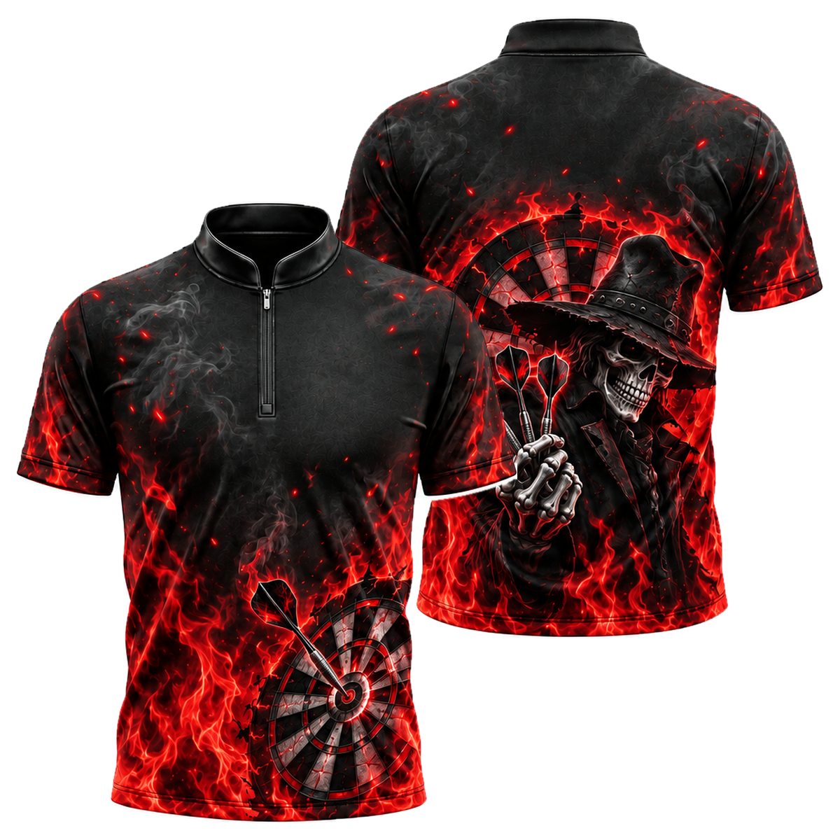 Outlaw Bullseye Darts Jersey in Black & Red