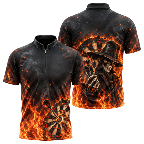 Outlaw Bullseye Darts Jersey in Orange & Black