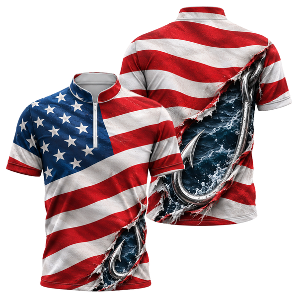 Hooked on Freedom Fishing Jersey in Royal & White