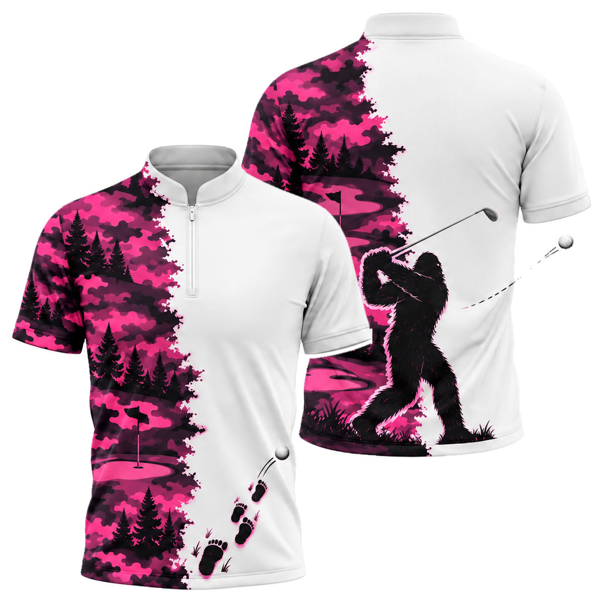 Bigfoot Fairway Golf Jersey in Pink & Black