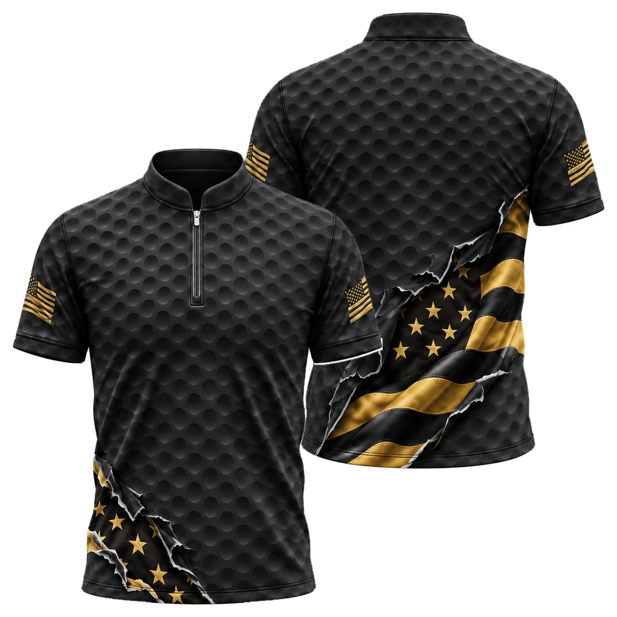 Stars on the Green Golf Jersey in Black & Gold