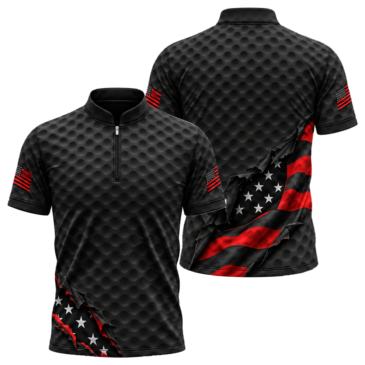 Stars on the Green Golf Jersey in Black & Red