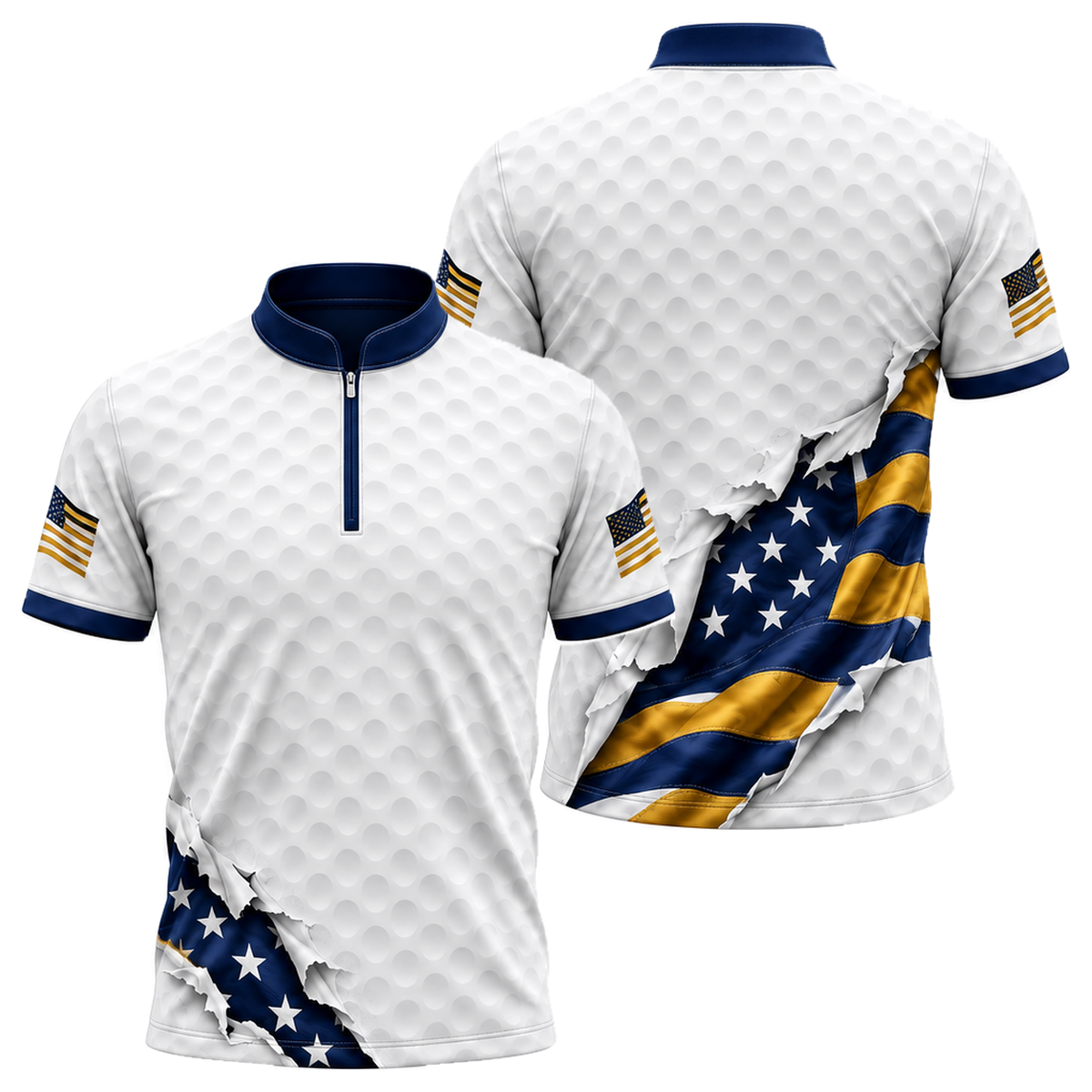 Stars on the Green Golf Jersey in Navy & Gold