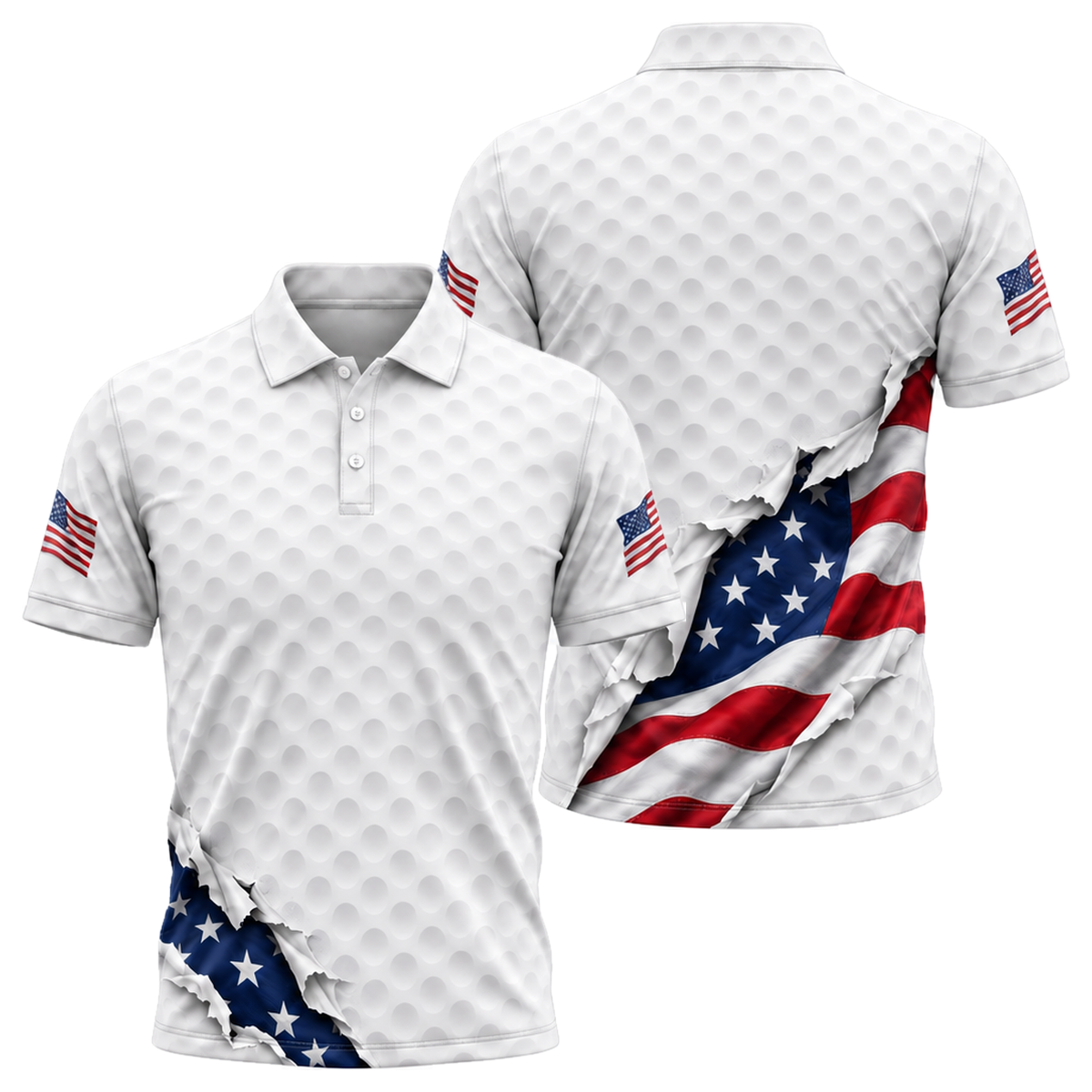 Stars on the Green Unisex Polo in Royal & White