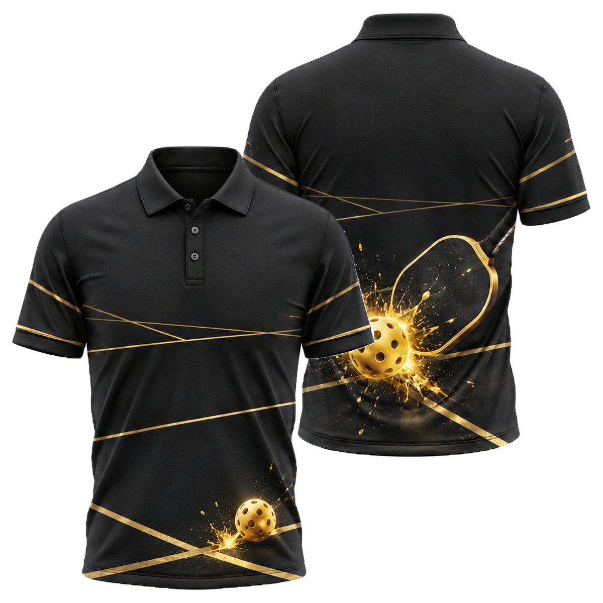 Golden Dink Unisex Polo in Black & Gold