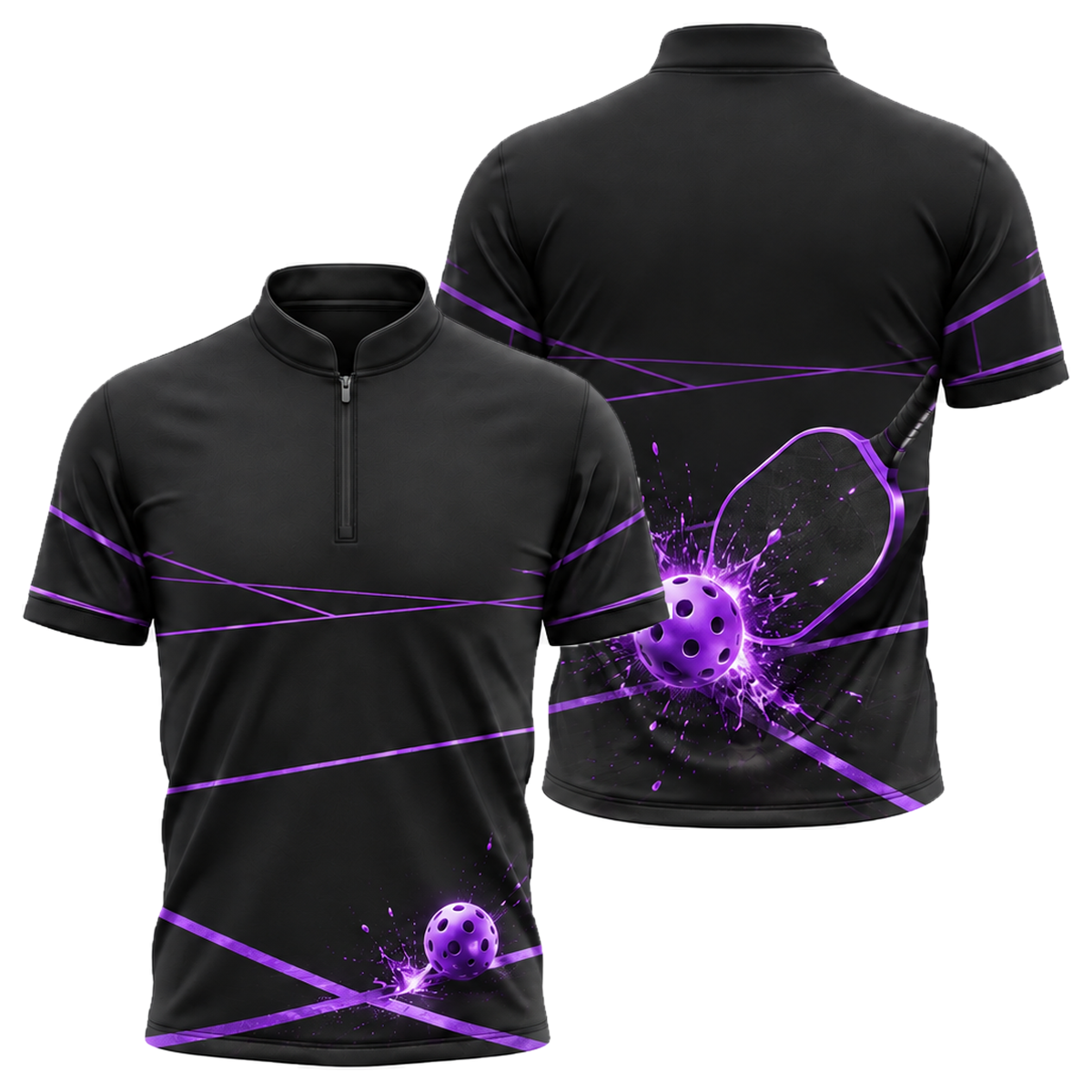 Golden Dink Pickleball Jersey in Purple & Black