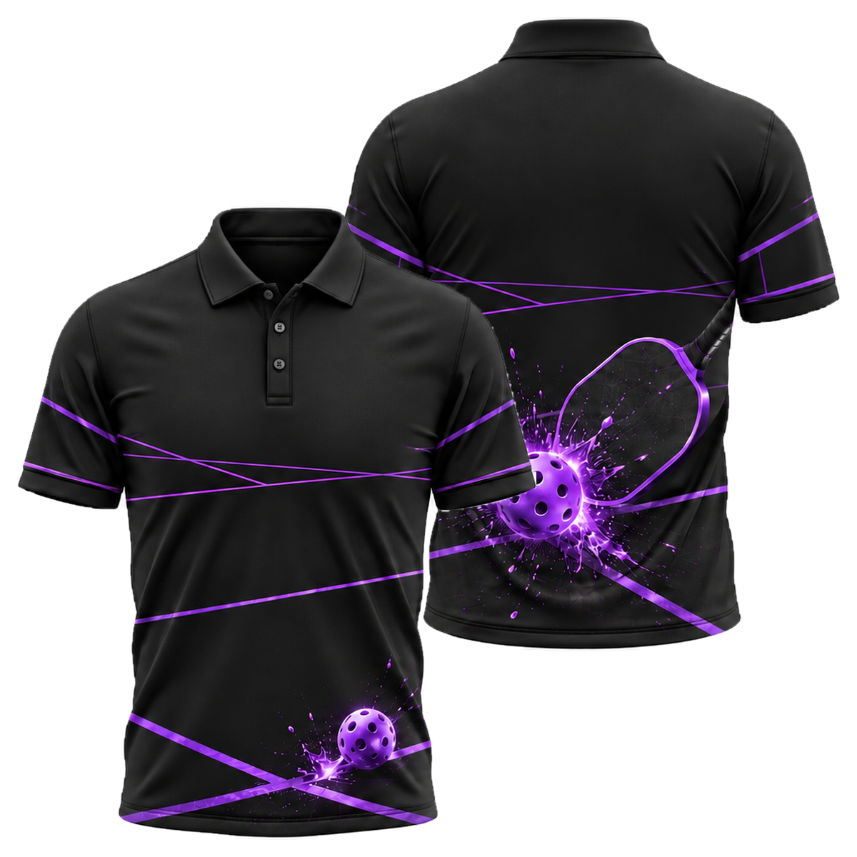 Golden Dink Unisex Polo in Purple & Black