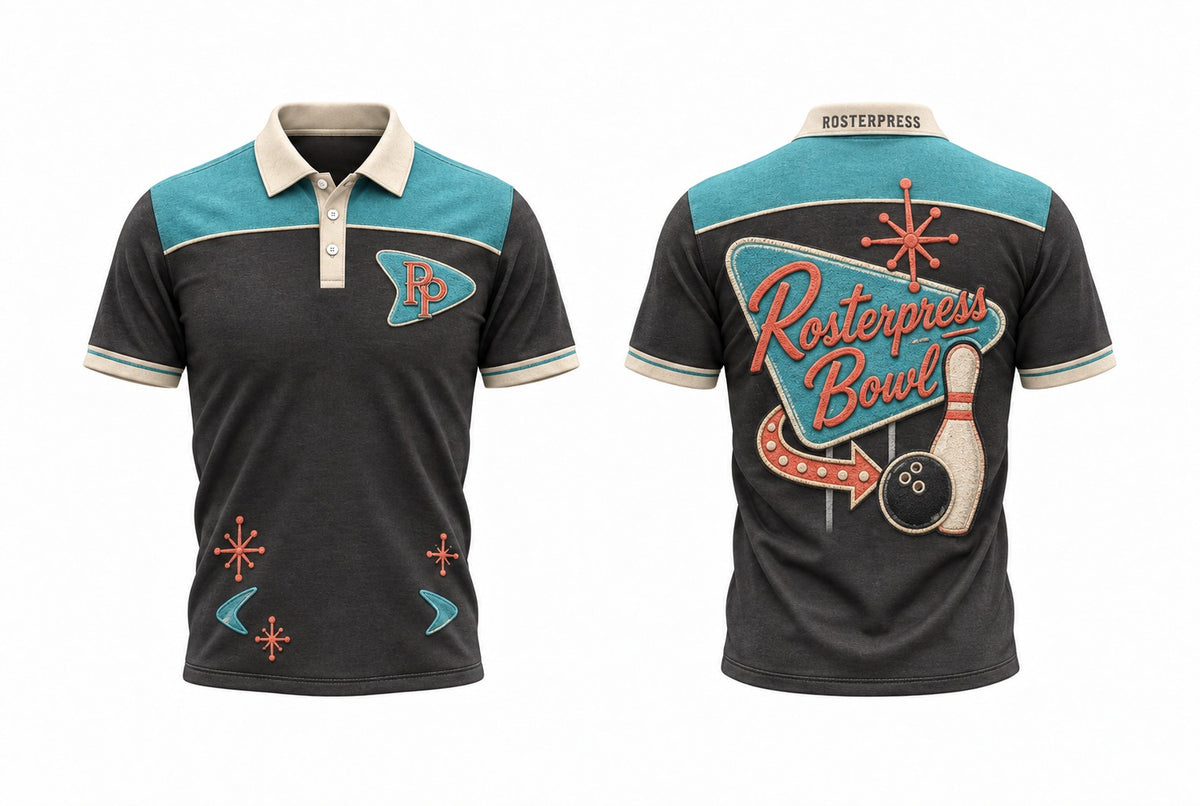Rosterpress 1958 Atomic Bowl polo front and back