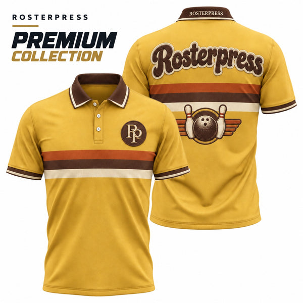 Rosterpress 1974 Stripe premium bowling polo