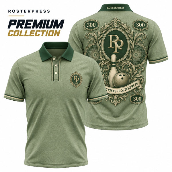 Rosterpress Twelve Strikes Note premium bowling polo